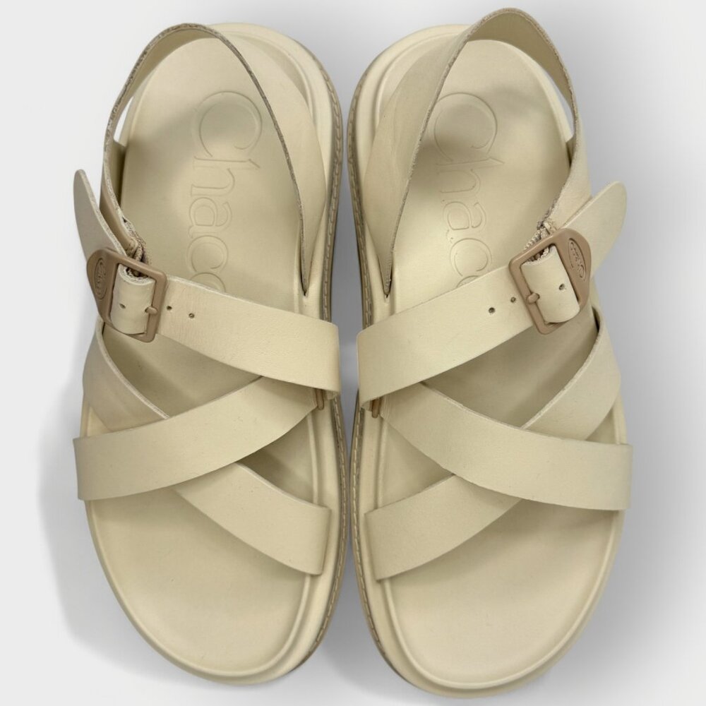 Chaco Women’s Townes Sandals Angora Beige Leather Size 11/ EU42  JCH109470Z - Picture 10 of 13
